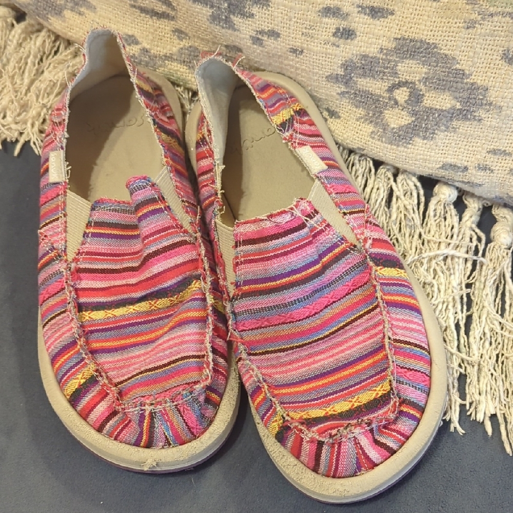 Sanuk Girls Multicolor Striped Flats
